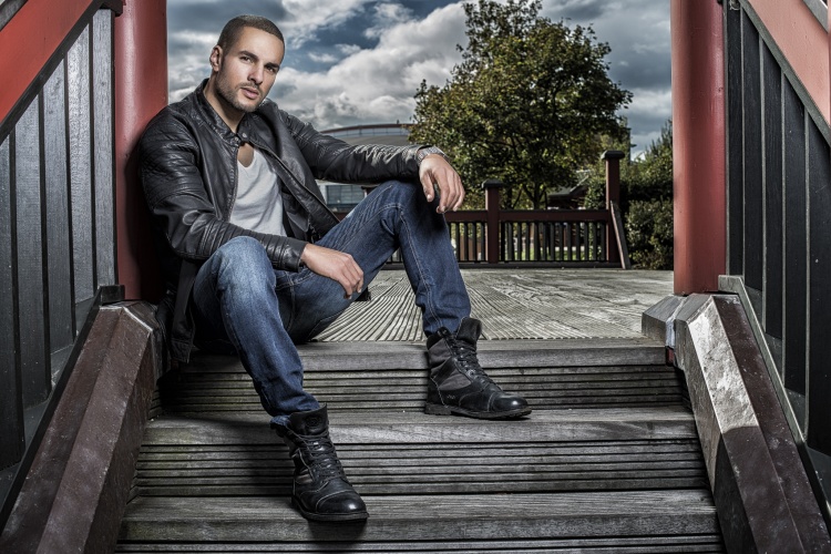 Fashion portrait with dramatic movement